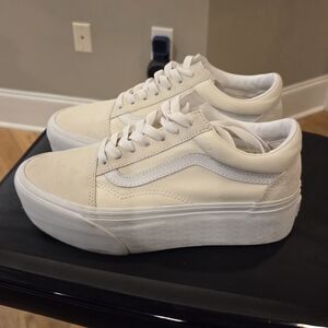 Vans Old Skool Stackform platform sneakers in the Marshmallow colorway